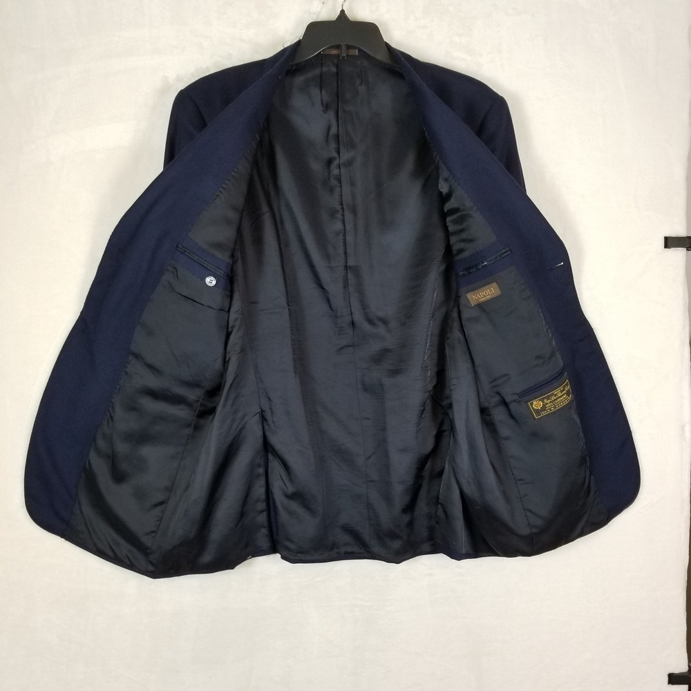 John W. Nordstrom Blazer Men 44L Navy Loro Piana 100% Cashmere Sport Coat Napoli - Picture 3 of 10